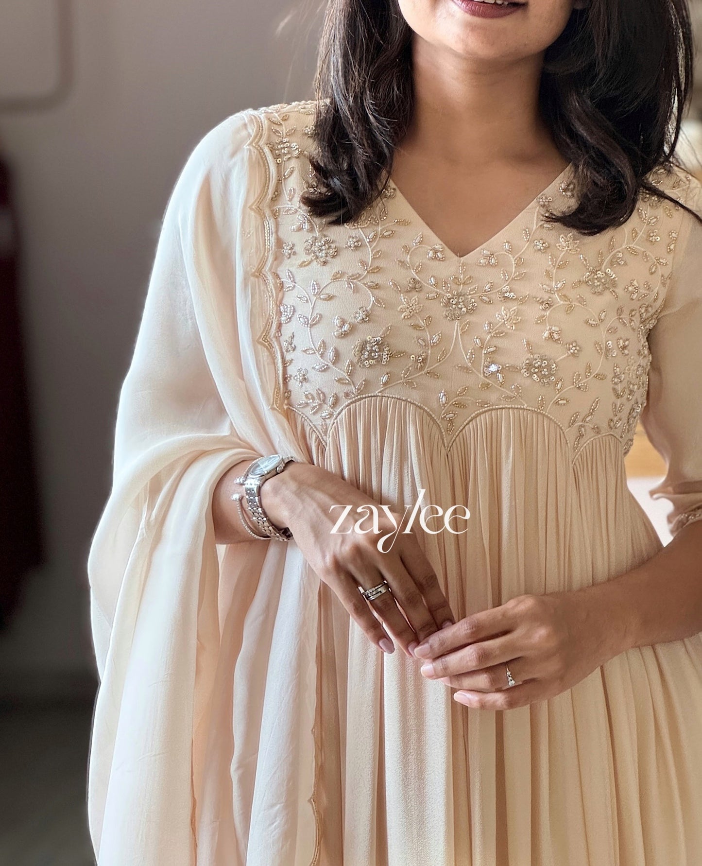 Ivory Scalloped Kurta