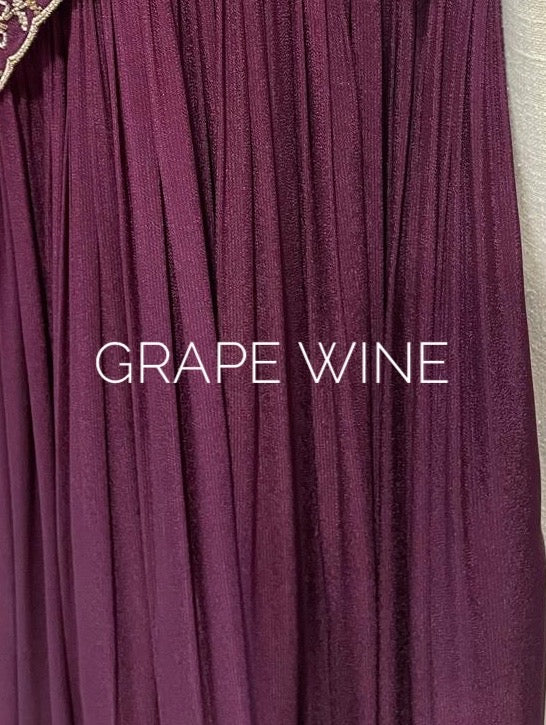 Grape Wine kurta with Scalloped Yoke