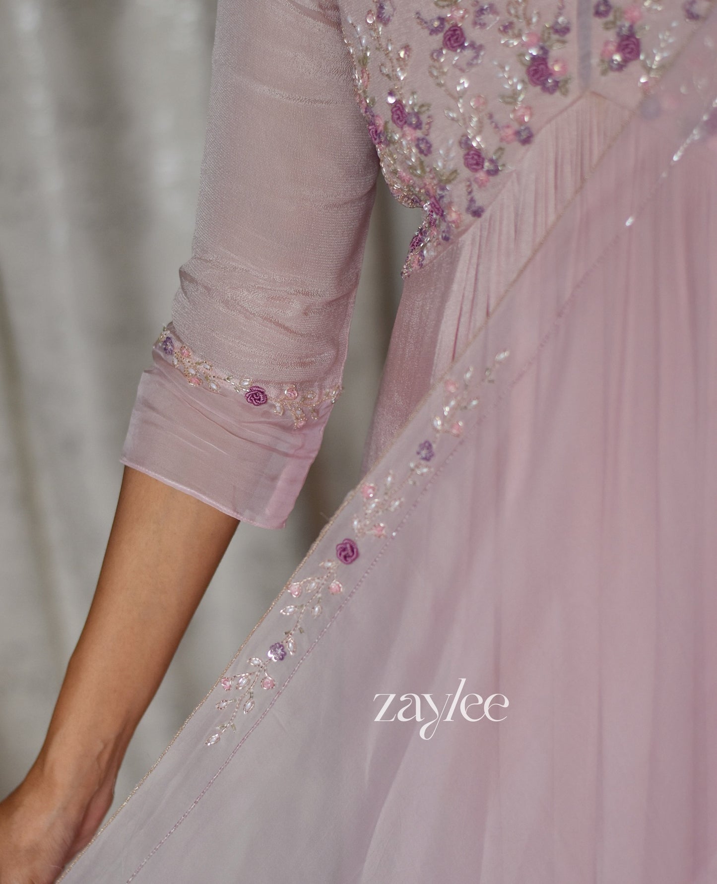 French Rose Embellished Kurta