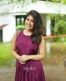 Beet-Red Pleated Kurta