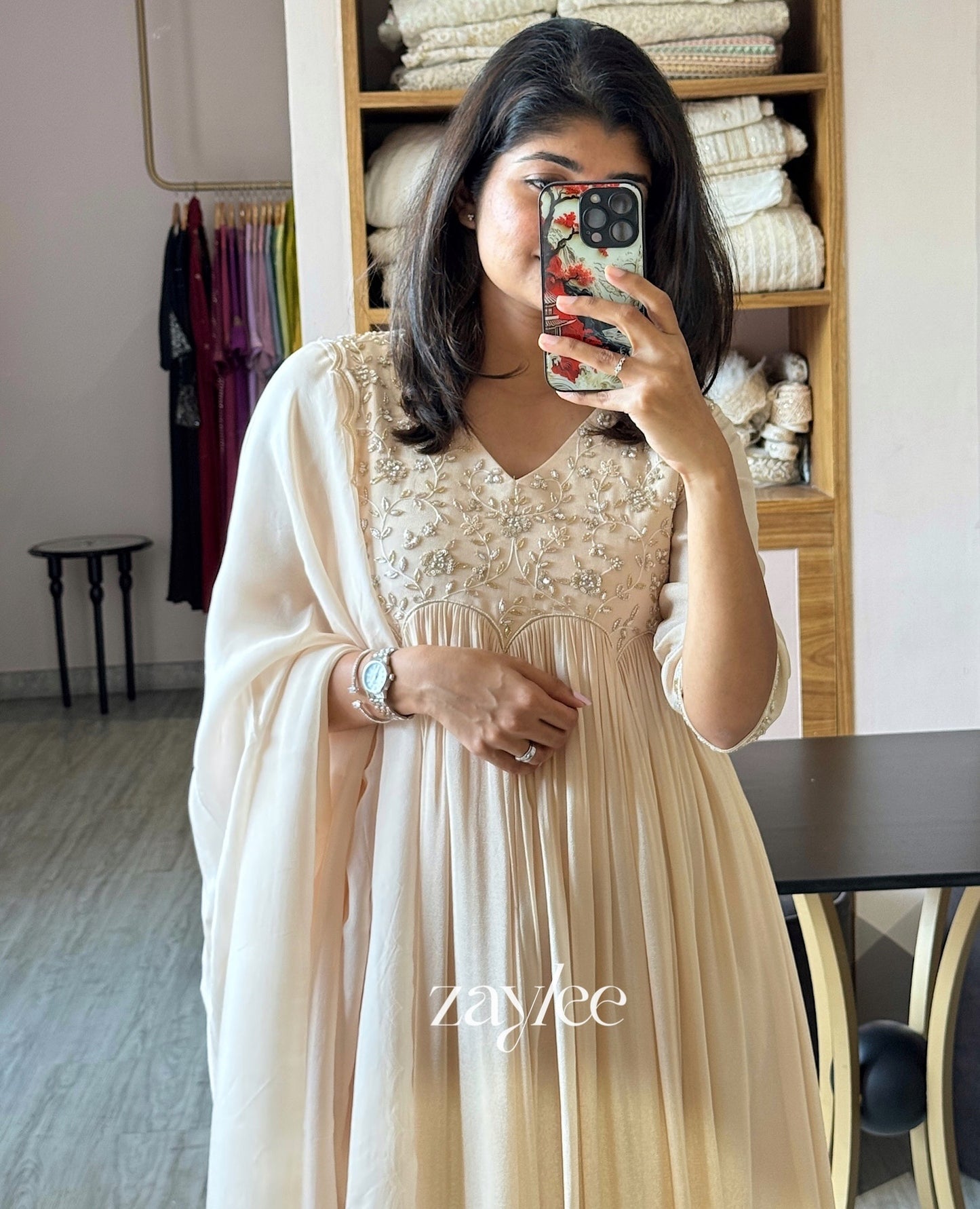 Ivory Scalloped Kurta