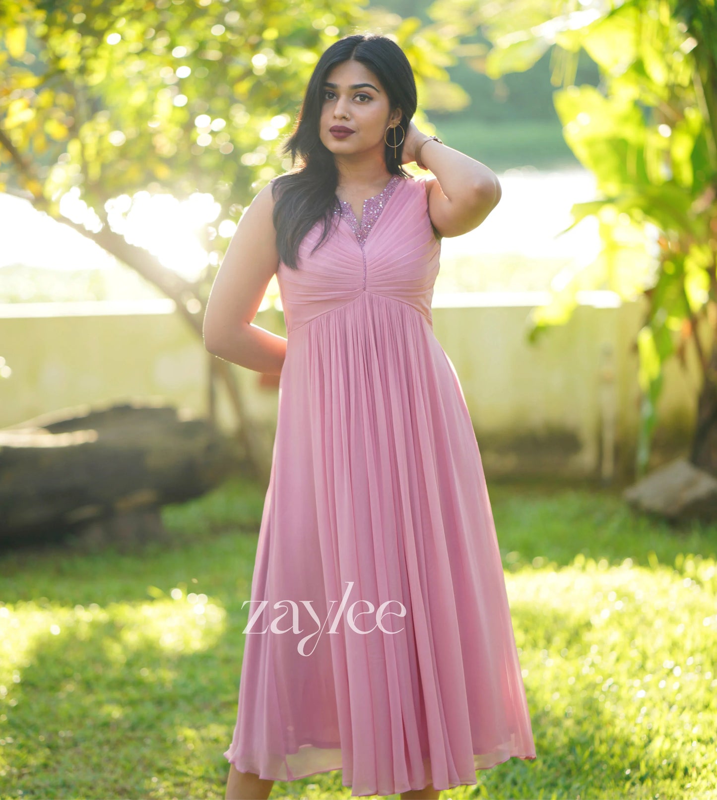 Blush Pink Pleated Kurta