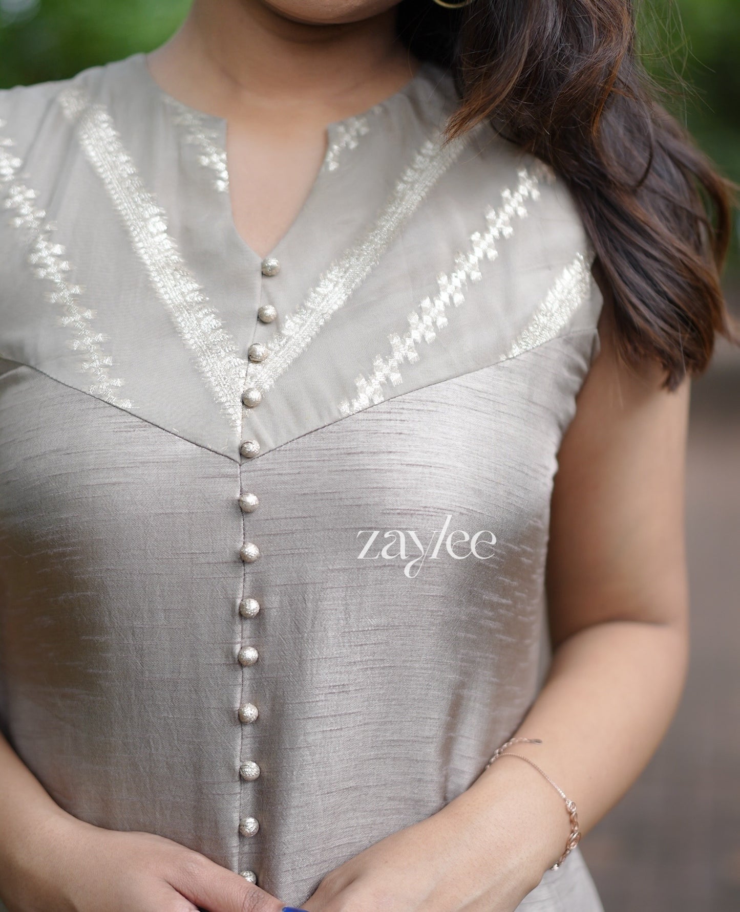 Silk Aline Scalloped Kurta