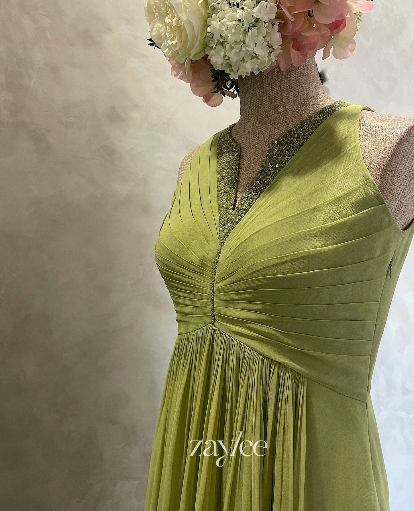 Pista Green Pleated Kurta