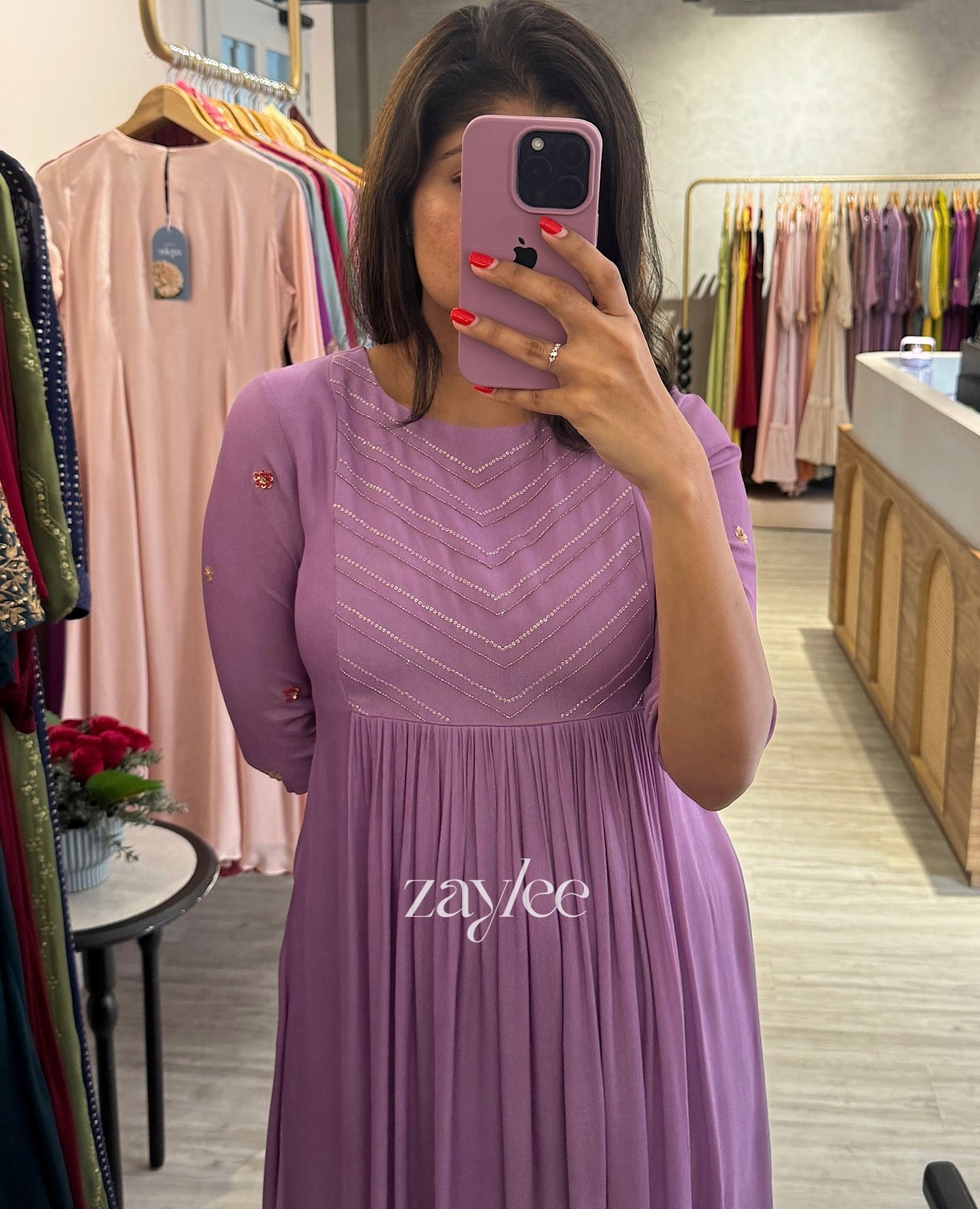 Light Lilac Gathered Kurta