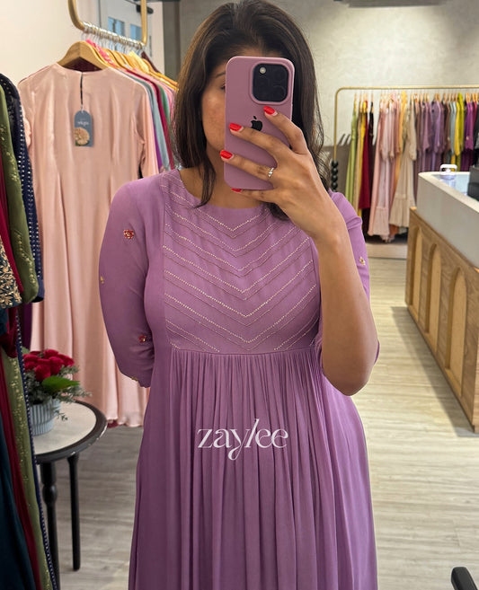 Light Lilac Gathered Kurta