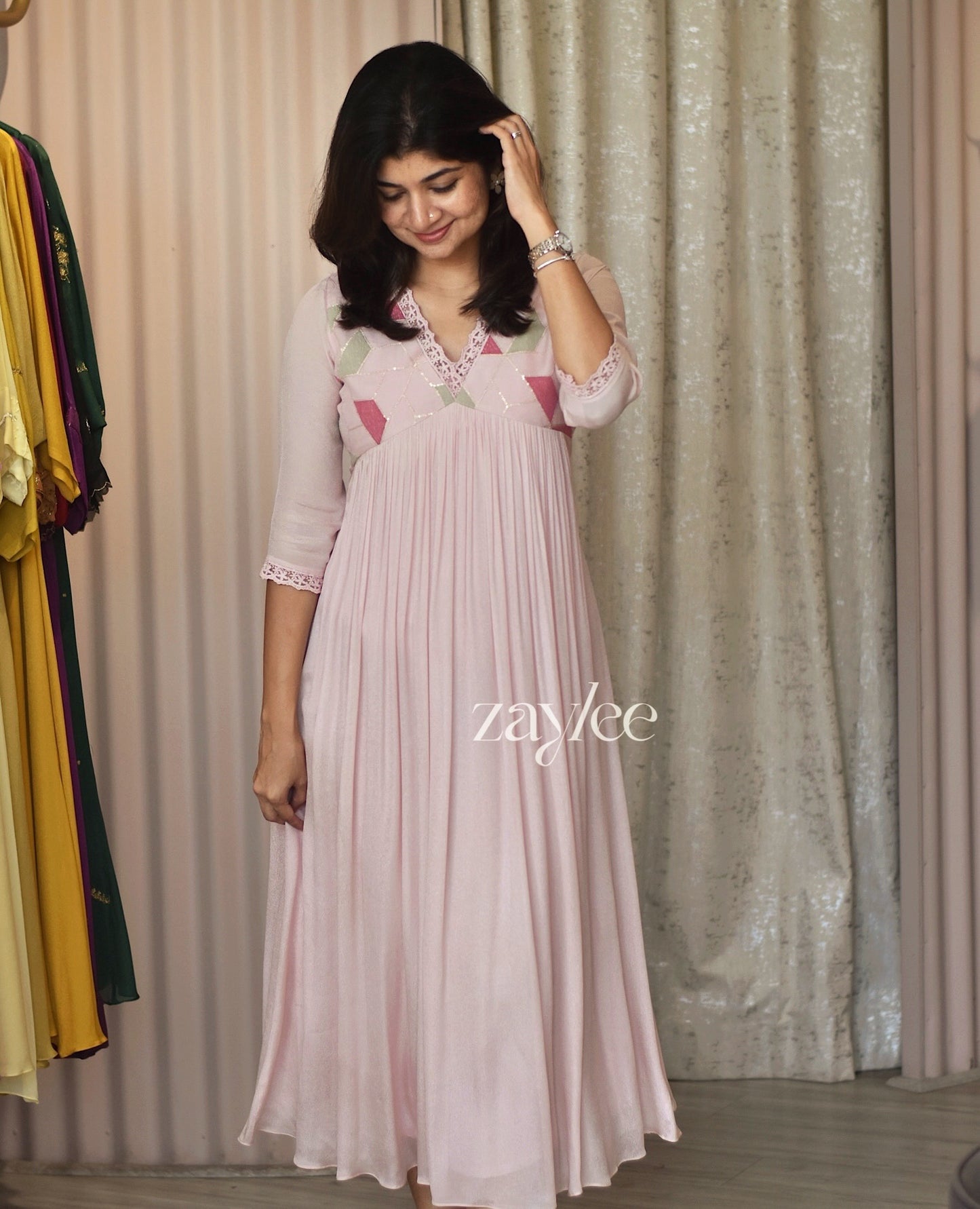 Soft Pink Gathered Kurta