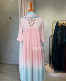 Pink-Blue Dual Tone Kurta