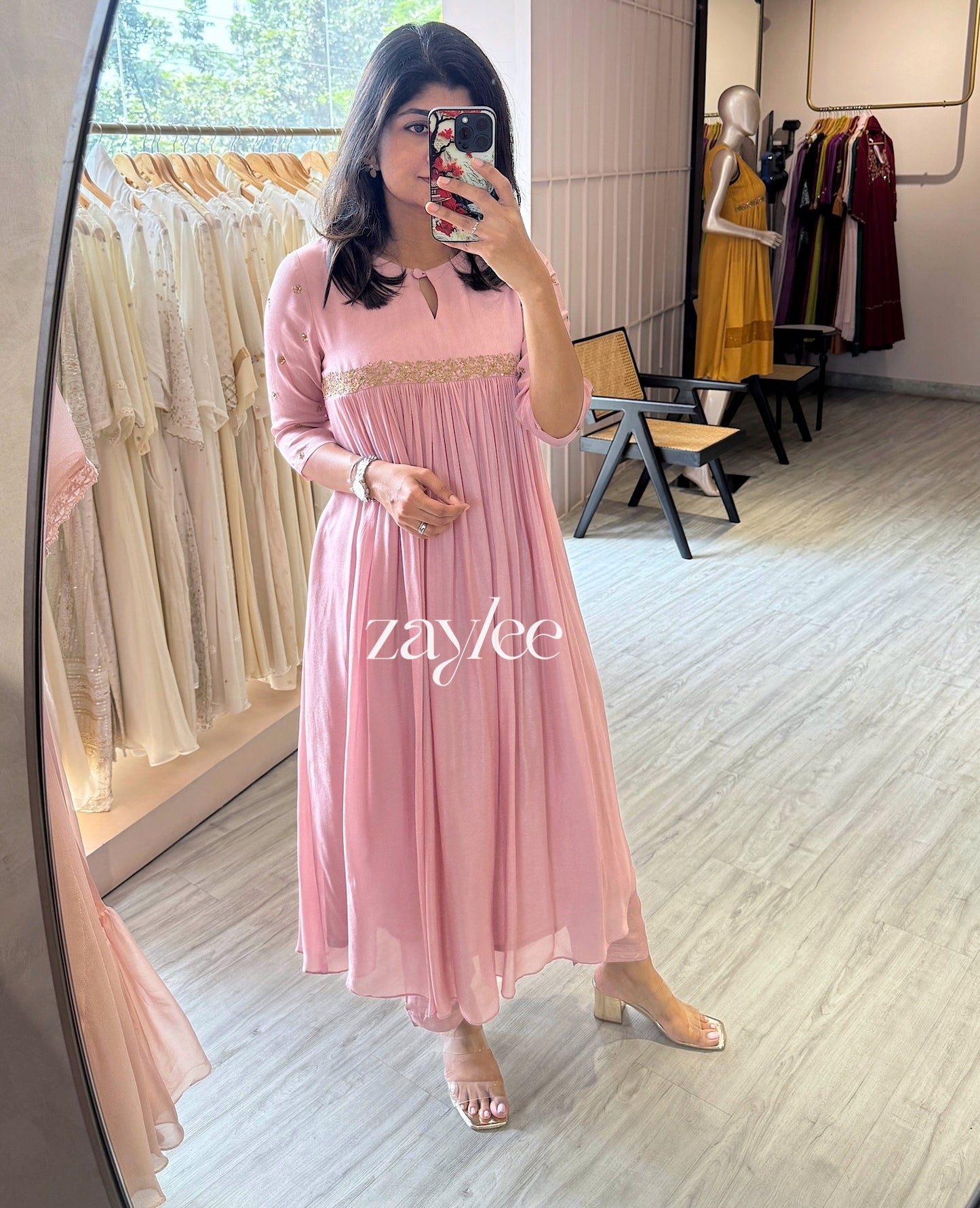 Dusty Pink Zari Work Kurta