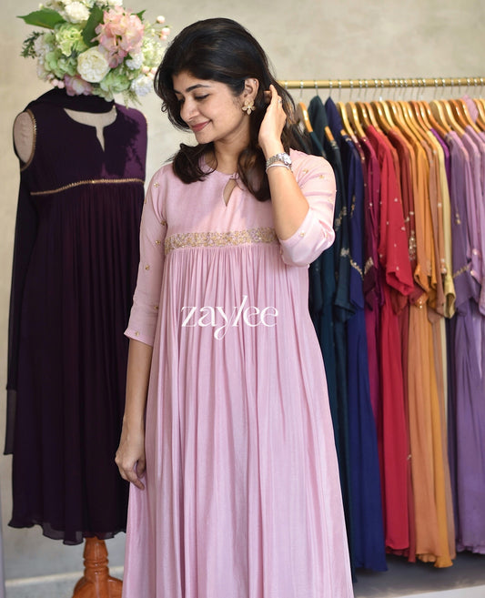 Dusty Pink Zari Work Kurta