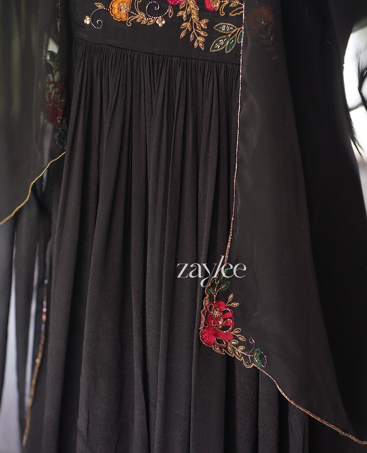 Black Appliqué work kurta