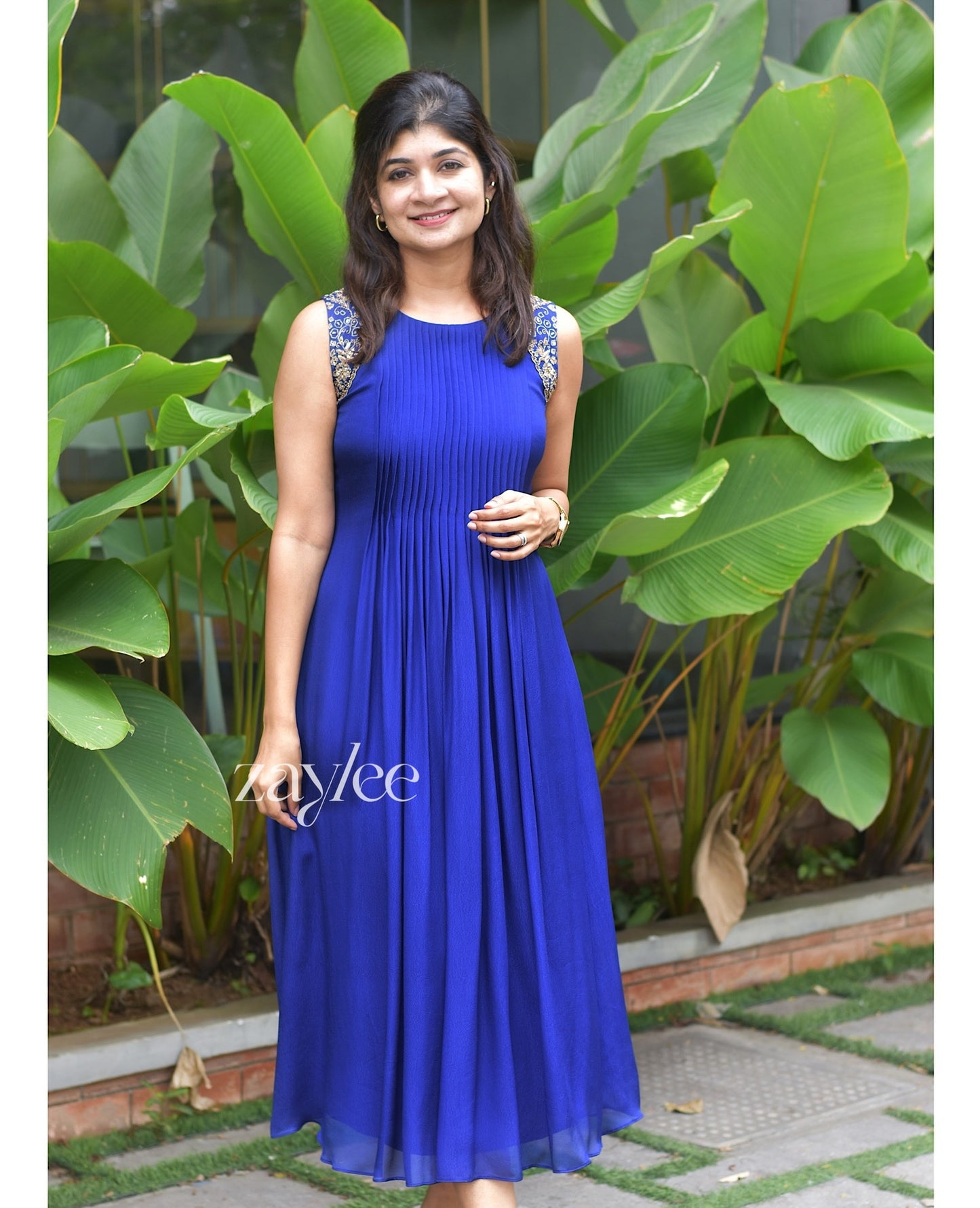Cobalt Blue Pleated Kurta