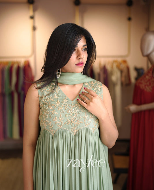 Sage Green Scalloped Kurta