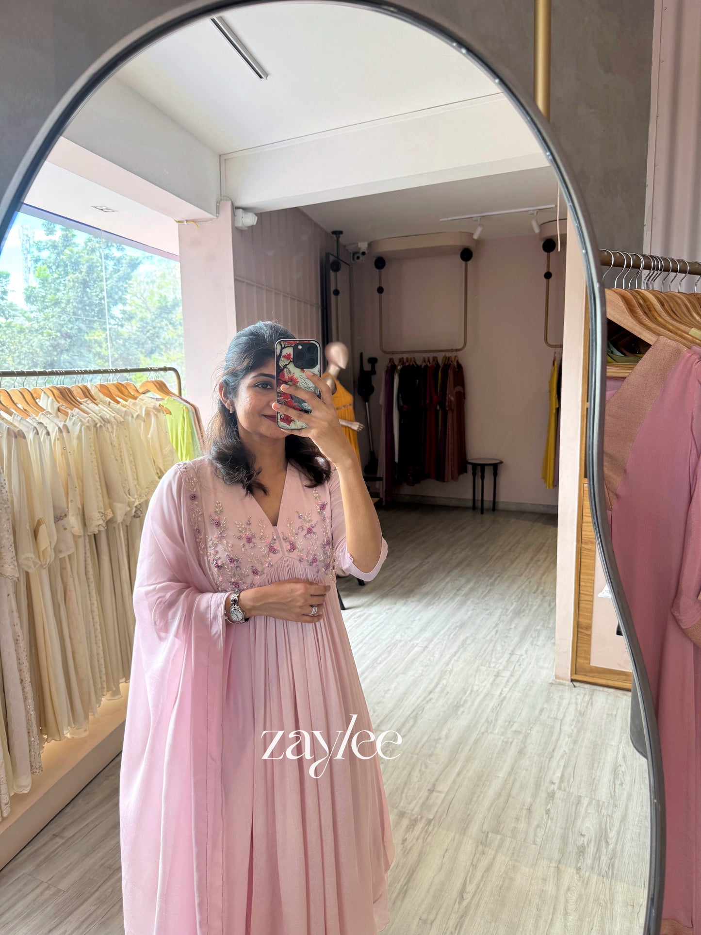 French Rose Embellished Kurta