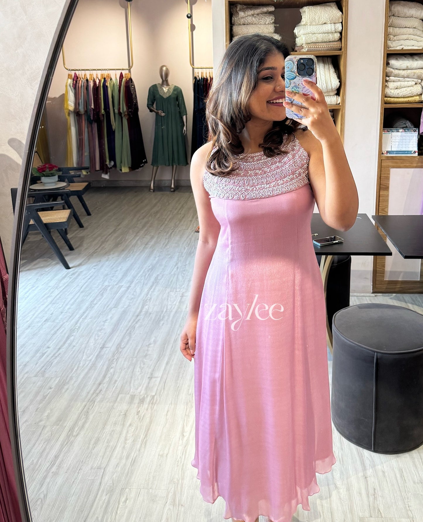 Light Pink Embellished Kurta