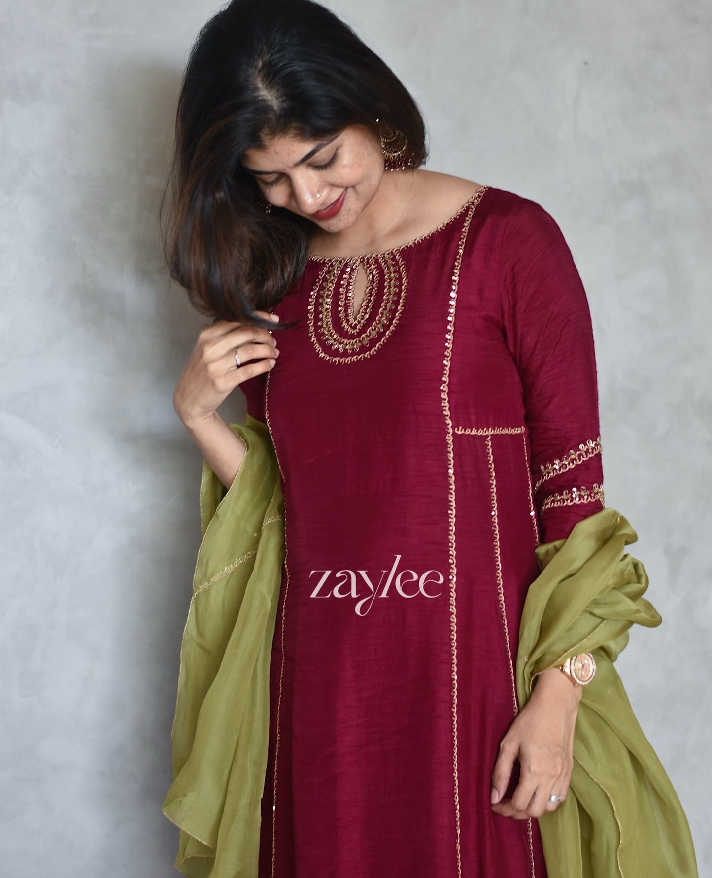 Wine Maroon Anarkali