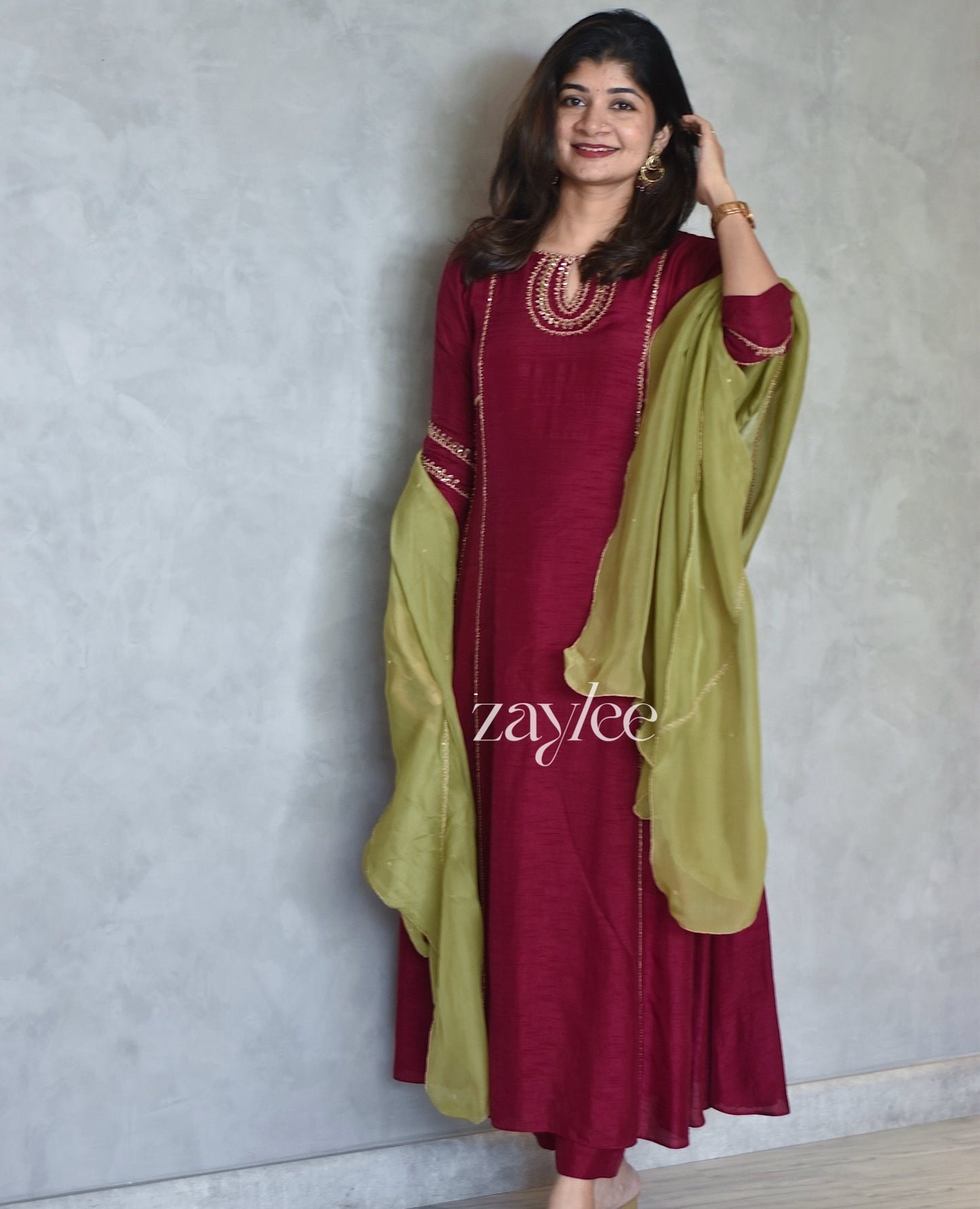 Wine Maroon Anarkali