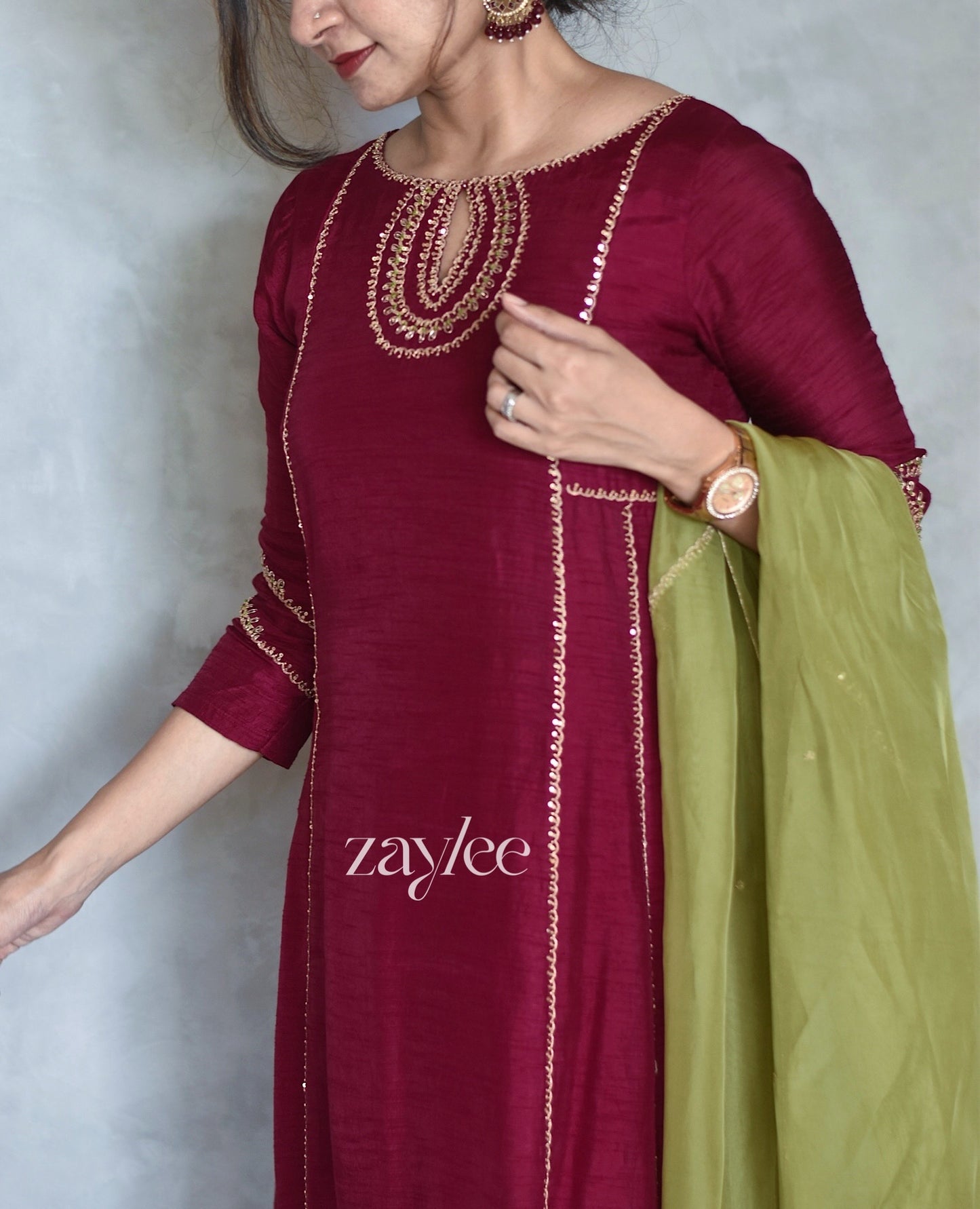 Wine Maroon Anarkali