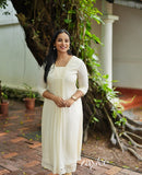 Off white Kurta with Lace detailing