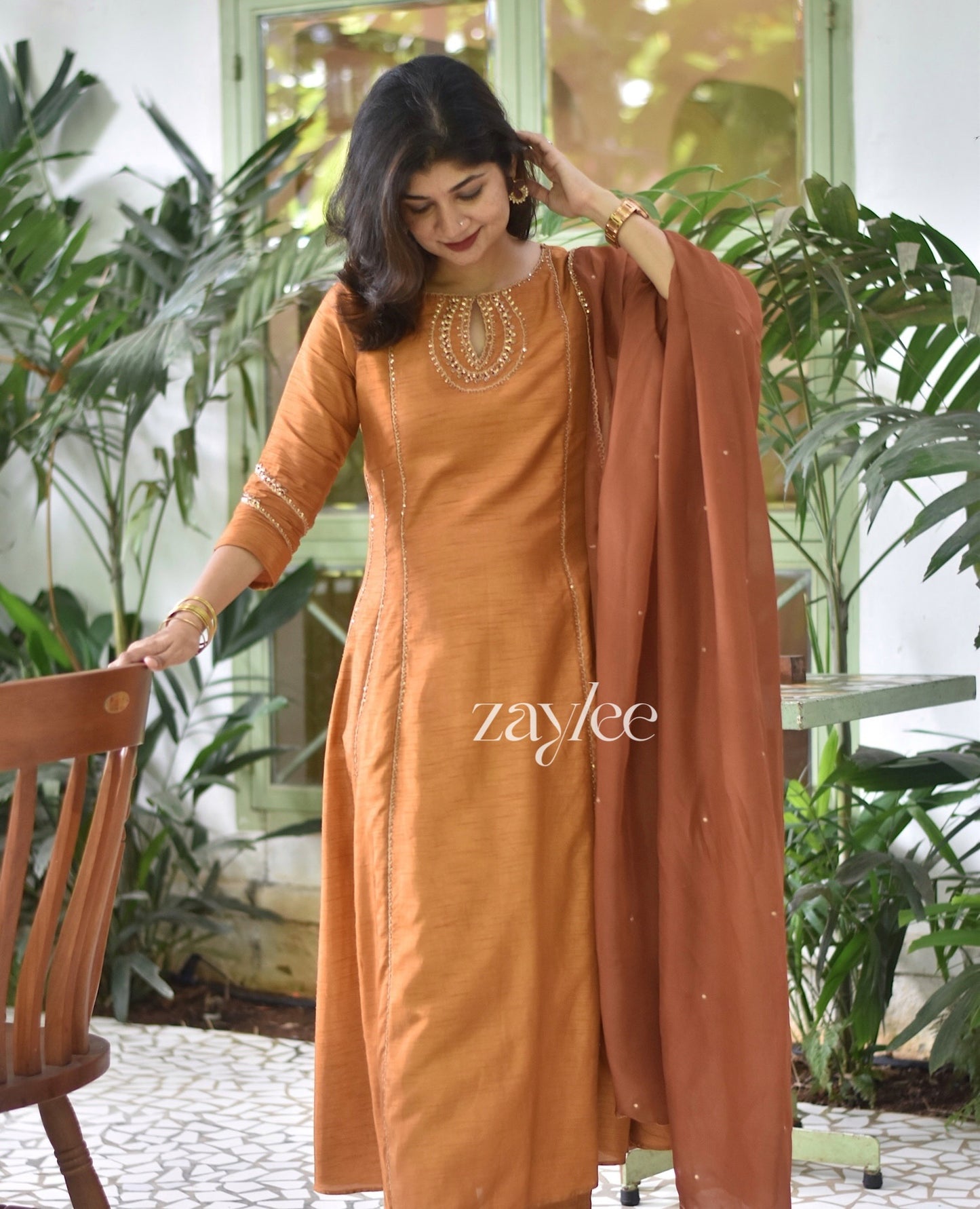 Honey Brown Anarkali