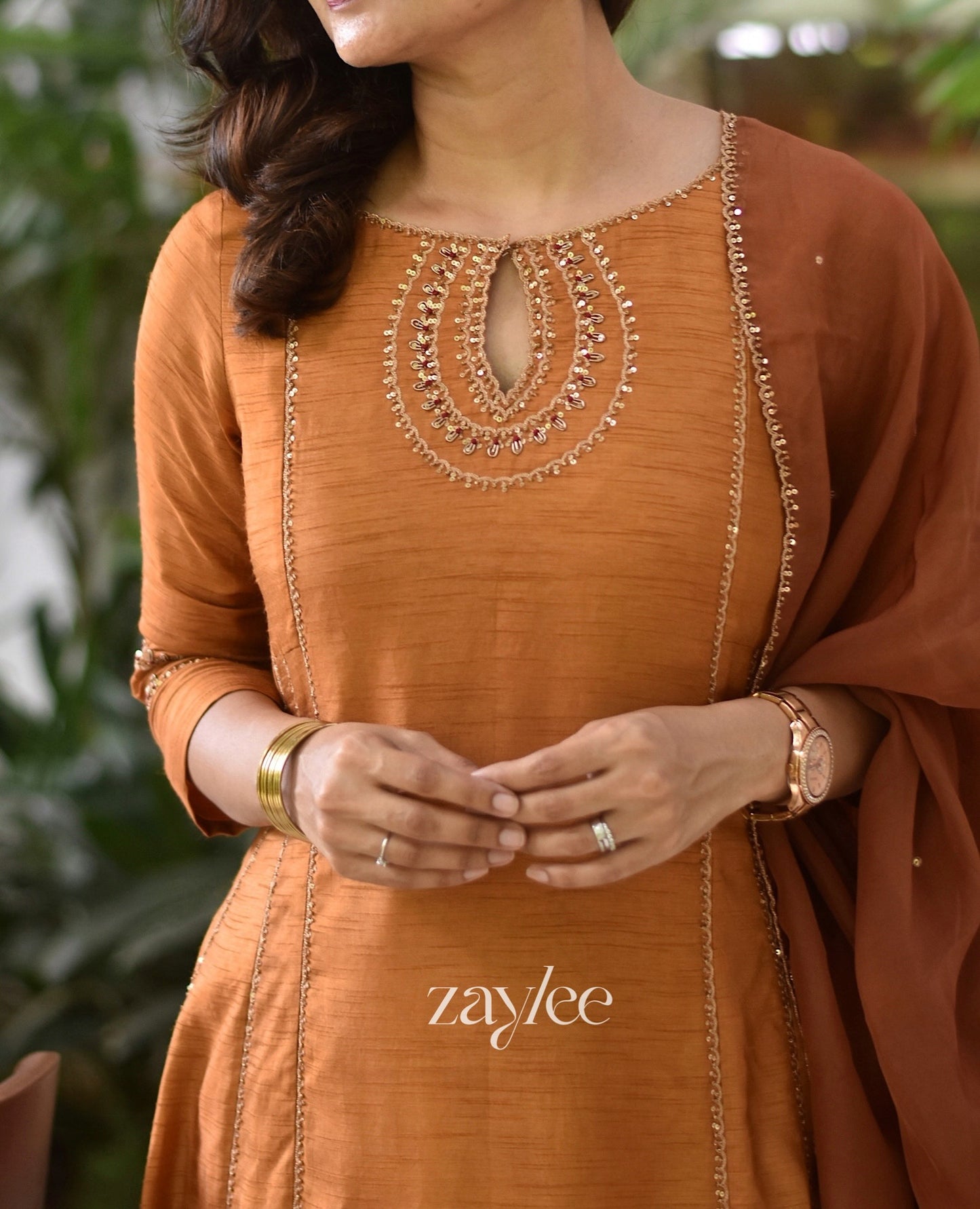 Honey Brown Anarkali