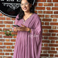 Lavender V Neck Kurta