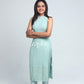 Frosty Mint Chikankari Slit kurta