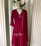 Burgundy Panel Anarkali