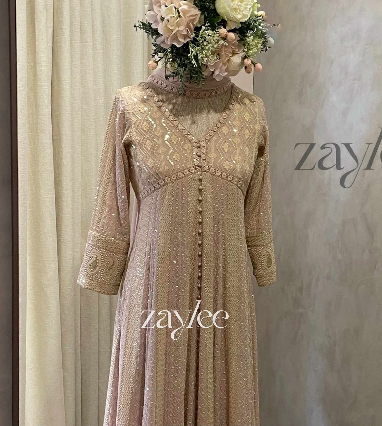 Pale Mauve Chikankari Anarkali