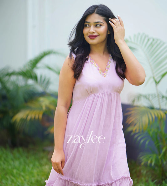 Lavender Kota Dress