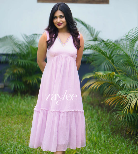 Lavender Kota Dress