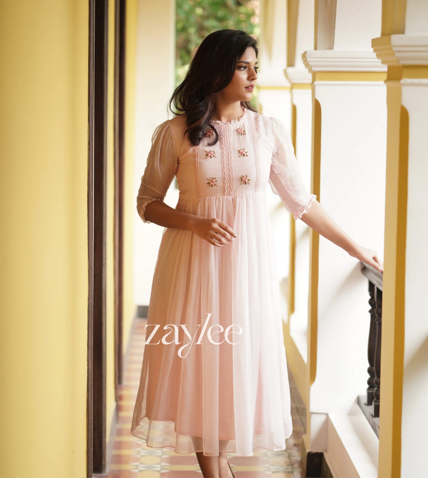 Pastel Pink Kota Dress