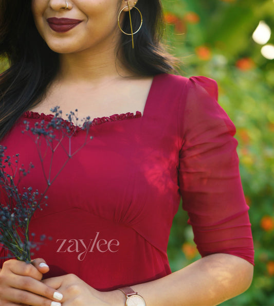 Red Embroidered Dress