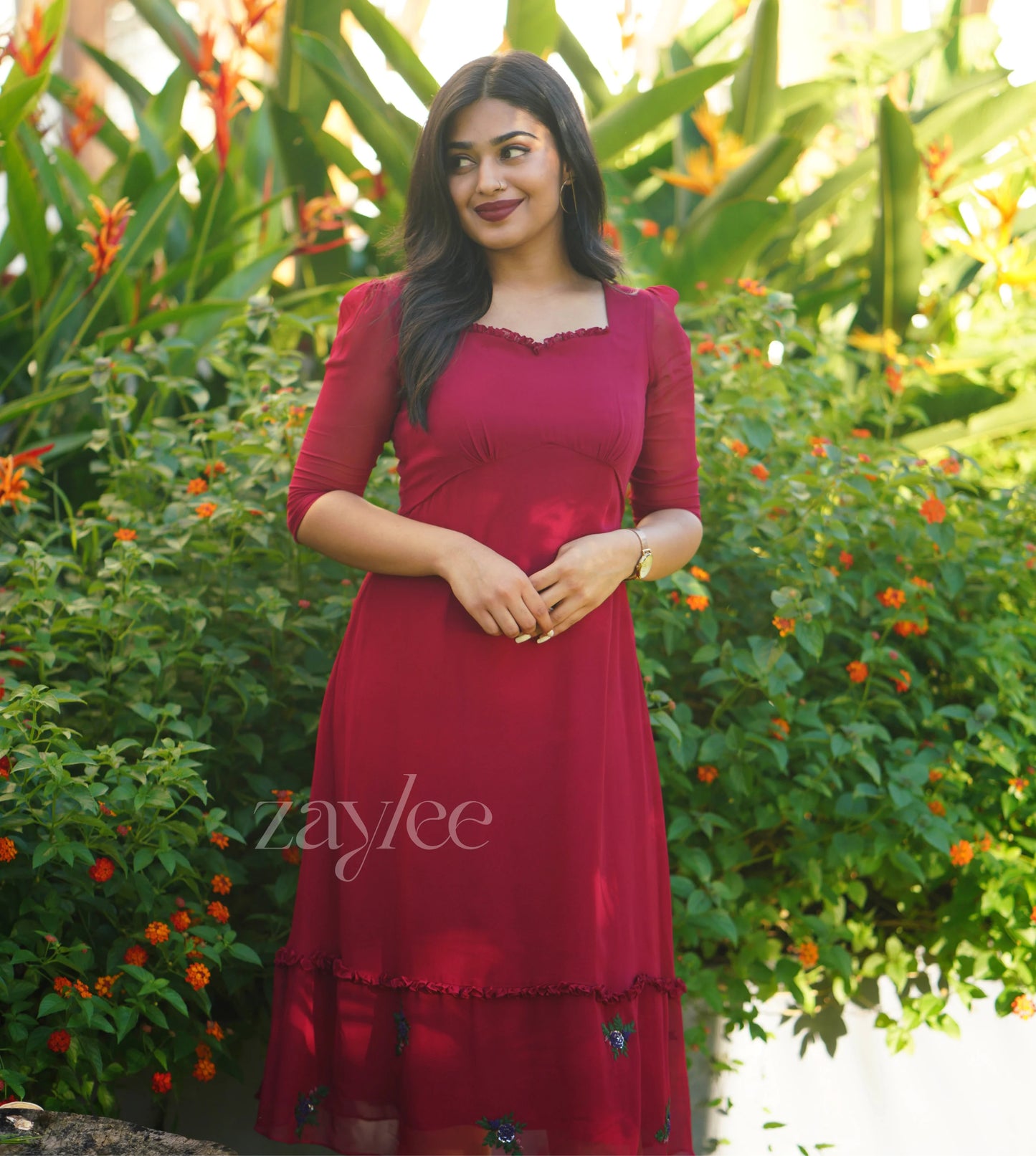 Red Embroidered Dress