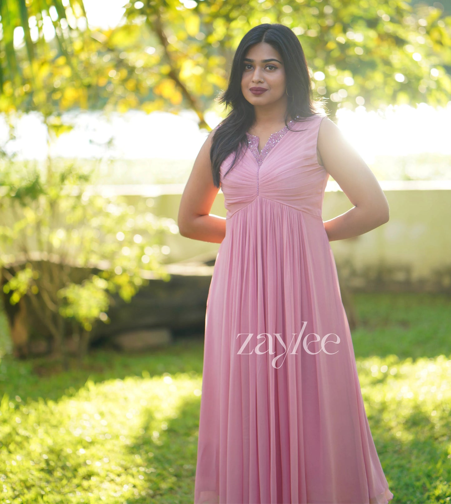 Blush Pink Pleated Kurta