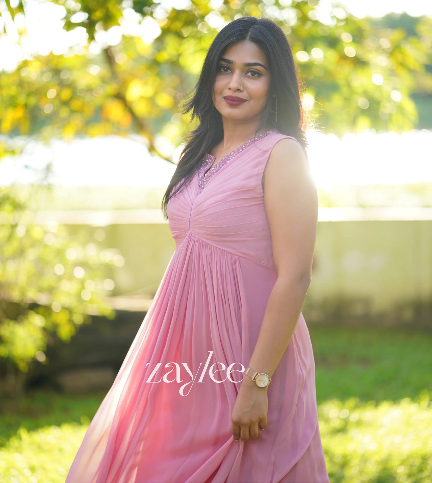 Blush Pink Pleated Kurta