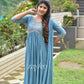 Dusty Blue Gathered Kurta