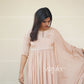 Light Rosegold Pearl Work Kurta