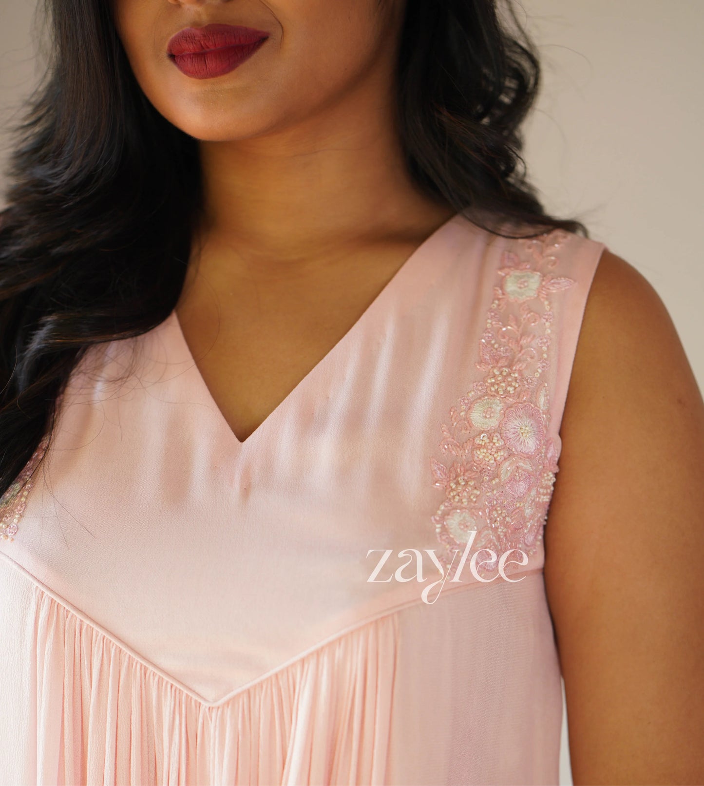 Powder Pink Embroidered Kurta