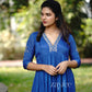 Royal Blue V neck kurta