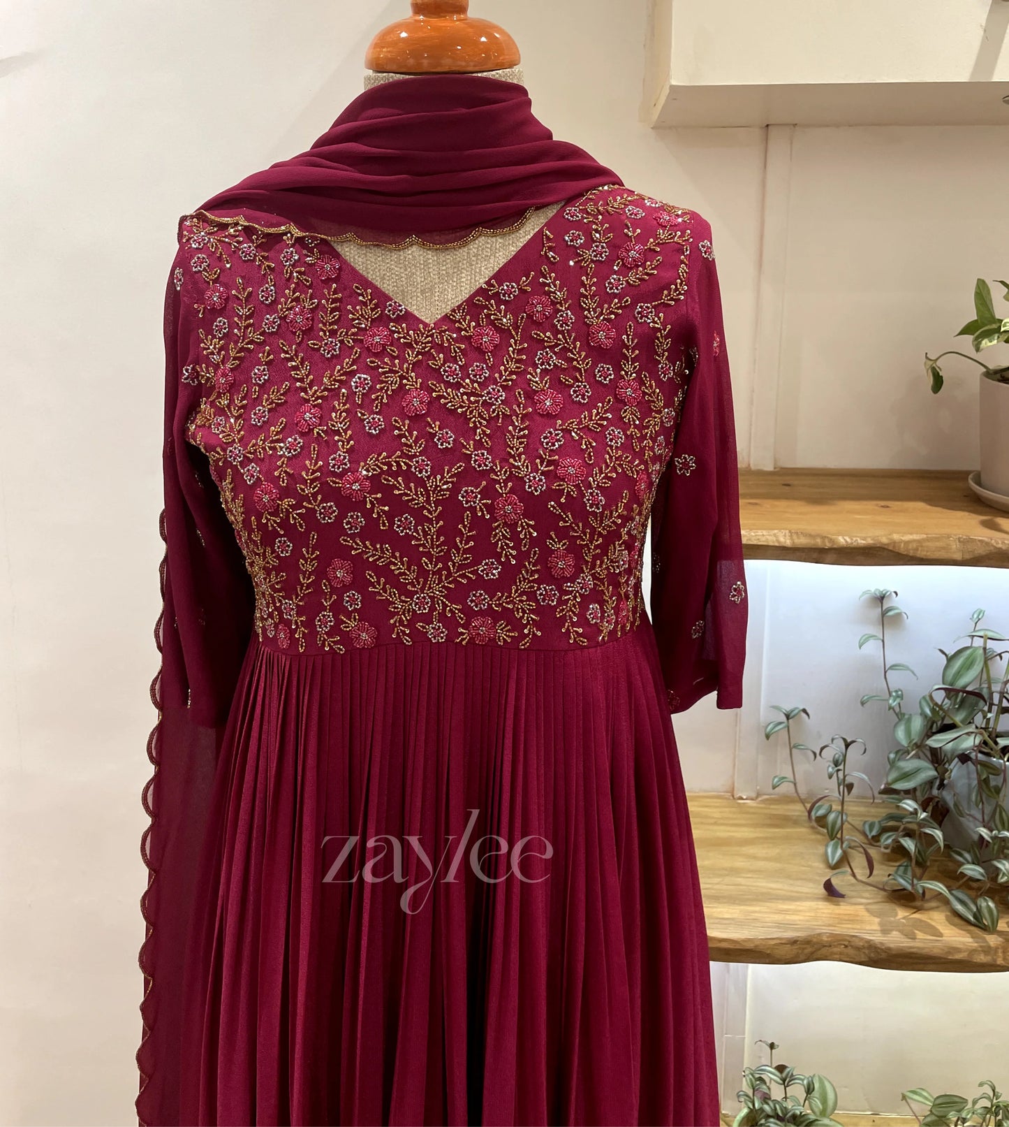 Magenta handworked kurta