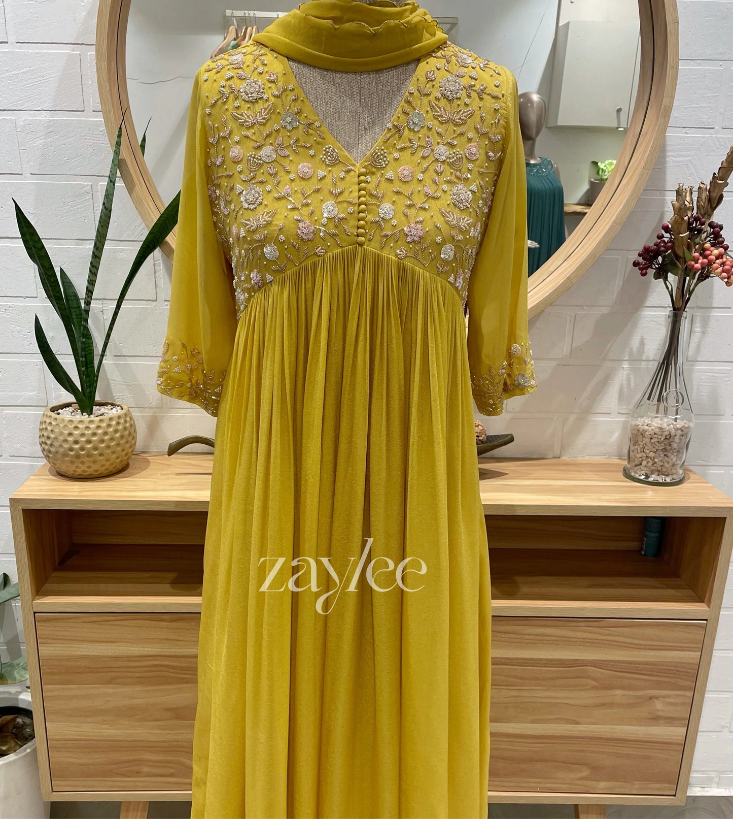 Mustard Yellow Gathered Kurta