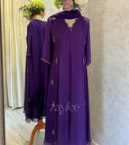 Purple Box Pleat Kurta