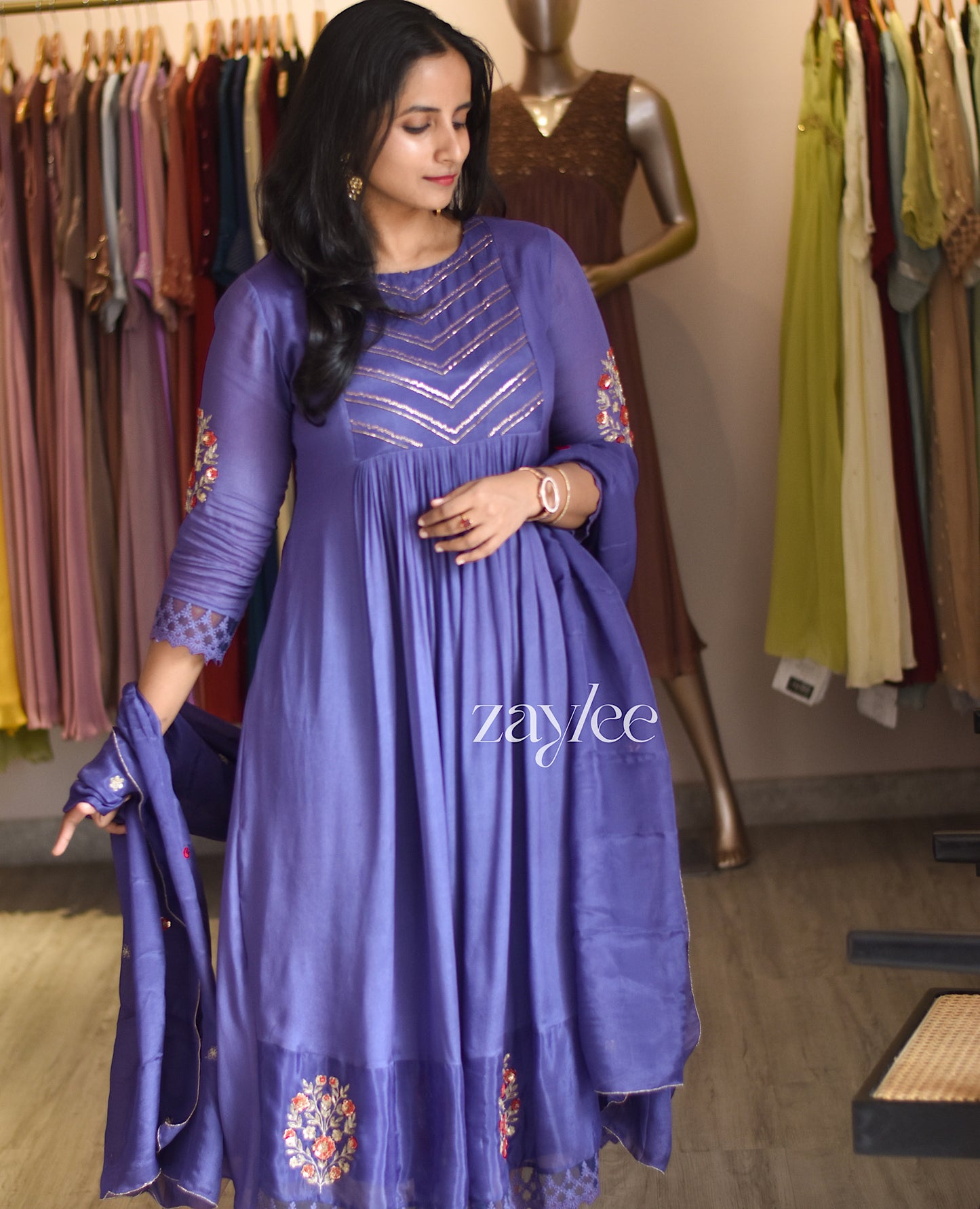 Pale Purple Gathered Kurta