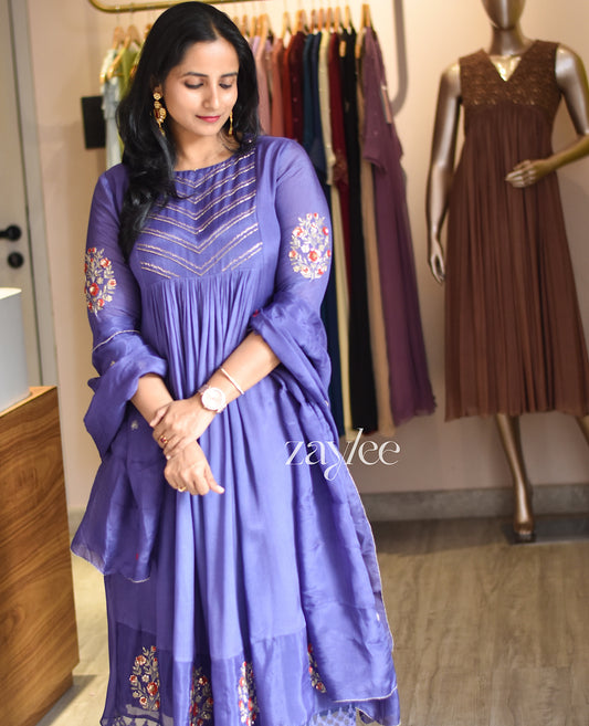 Pale Purple Gathered Kurta