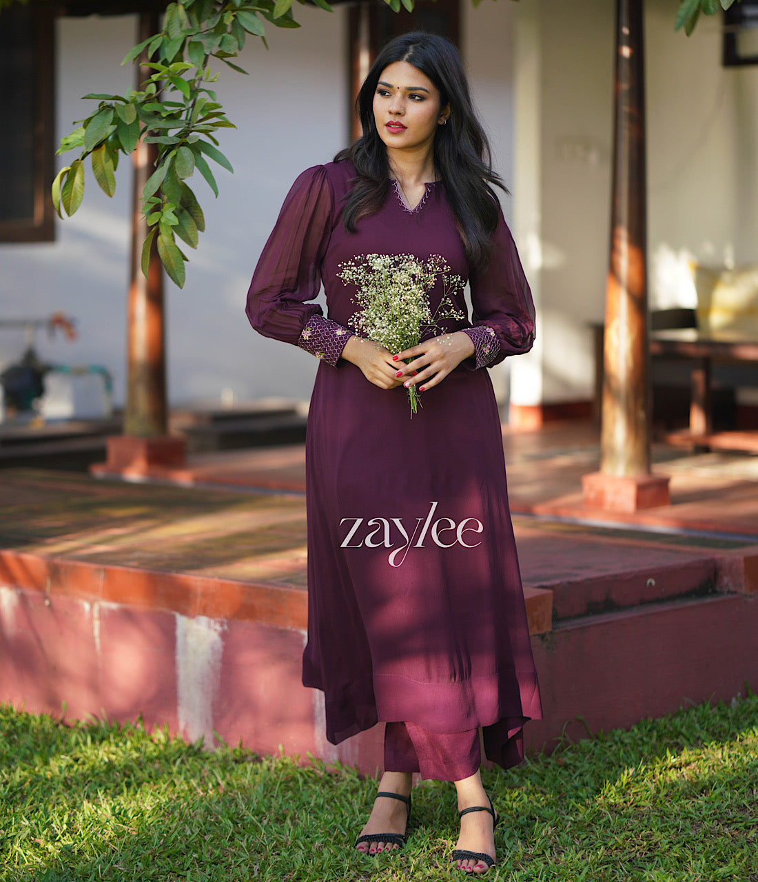 Grape Wine Aline Kurta