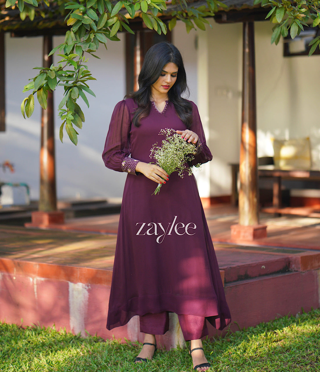 Grape Wine Aline Kurta