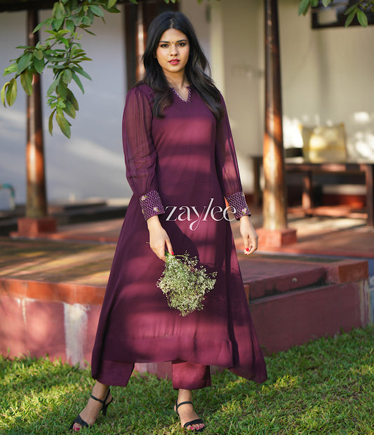 Grape Wine Aline Kurta