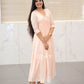 Light Peach Pearl Work Kurta