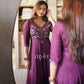 Grape Wine Front Slit Anarkali